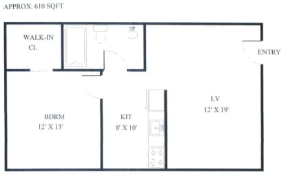 1-Bedroom Floorplan A