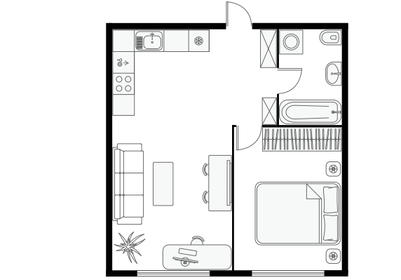 1-Bedroom Floorplan A